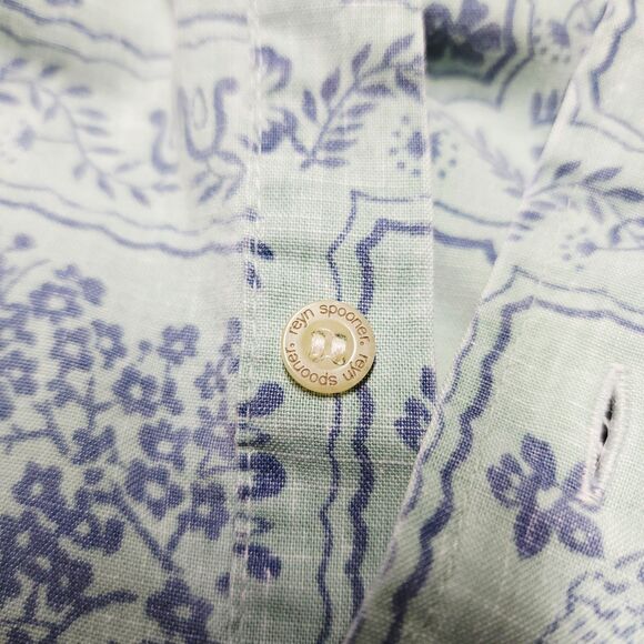 Reyn Spooner Kloth Lahaina Sailor Pullover Leaf Green Hawaiian All Over Print - Picture 7 of 9